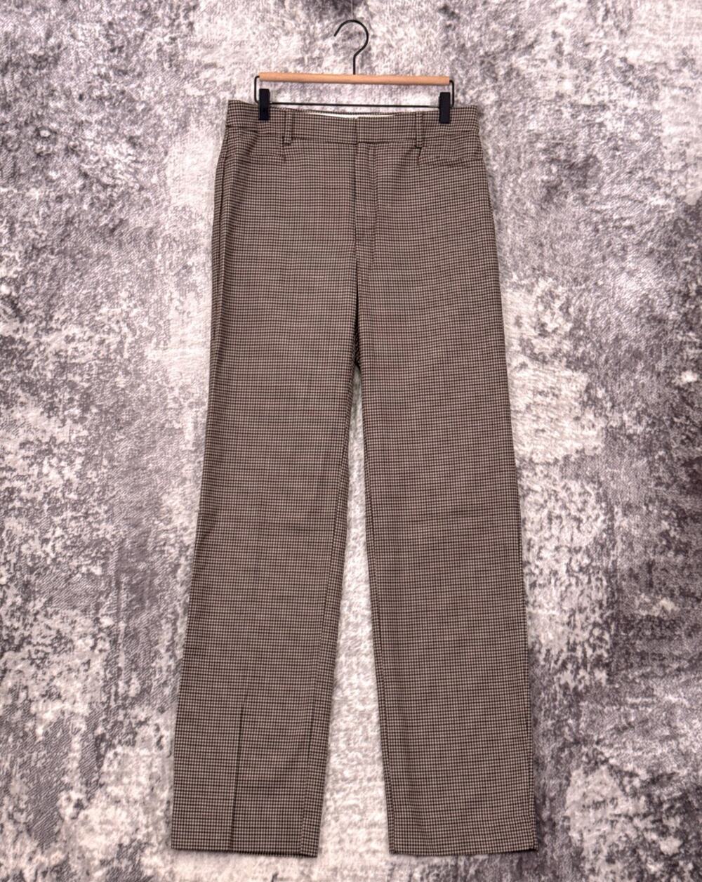 Banana Republic Siena Straight Italian Wool Trouser Pants 8 Long Houndstooth